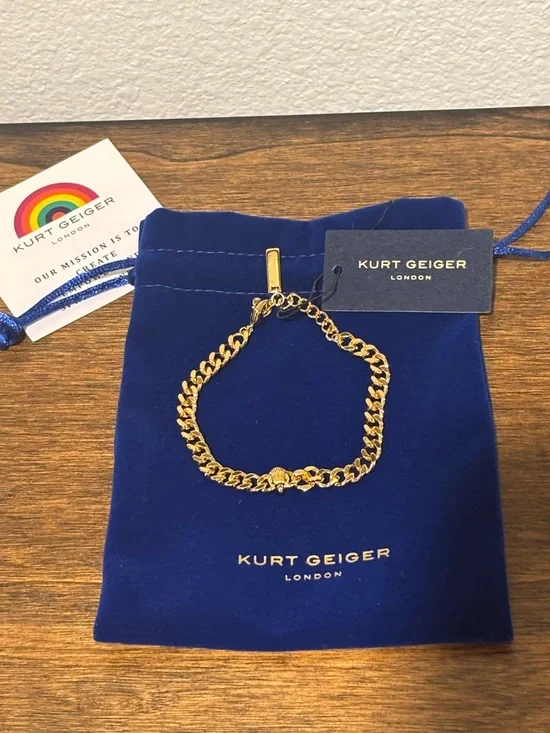 Kurt Geiger Gold Tone Chain Bracelet - Picture 3 of 6